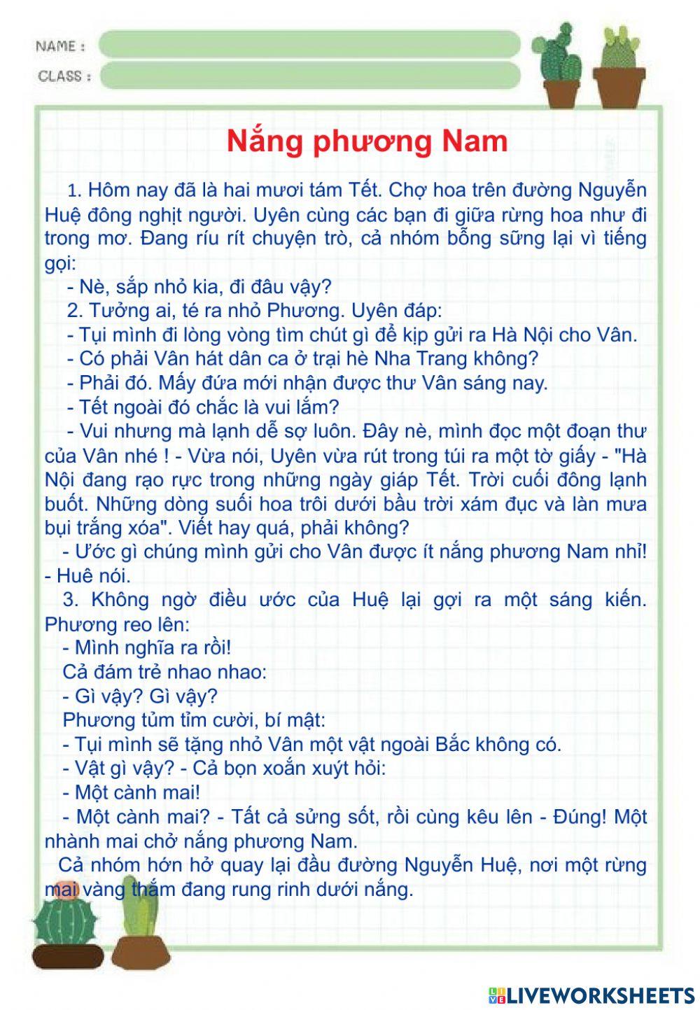 Tập đọc-Nắng phương Nam