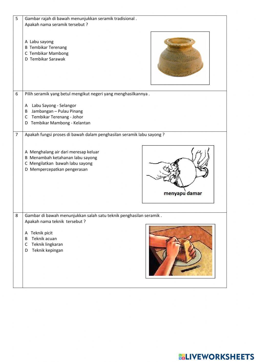 Tingkatan 2 Tajuk 9 : Seni Seramik