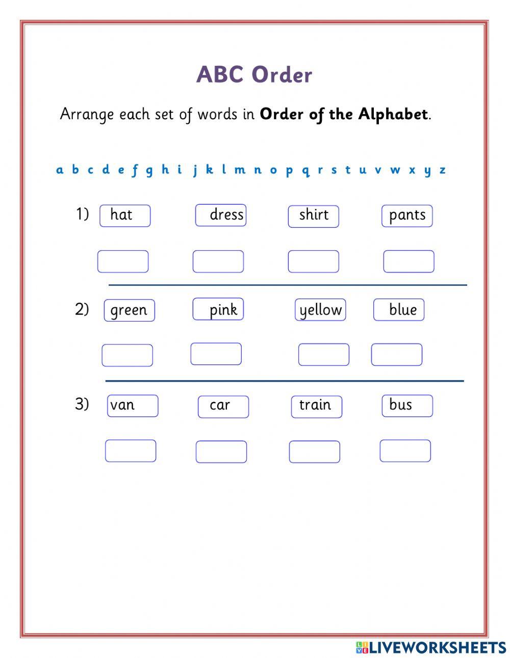 ABC Order ABC Order
