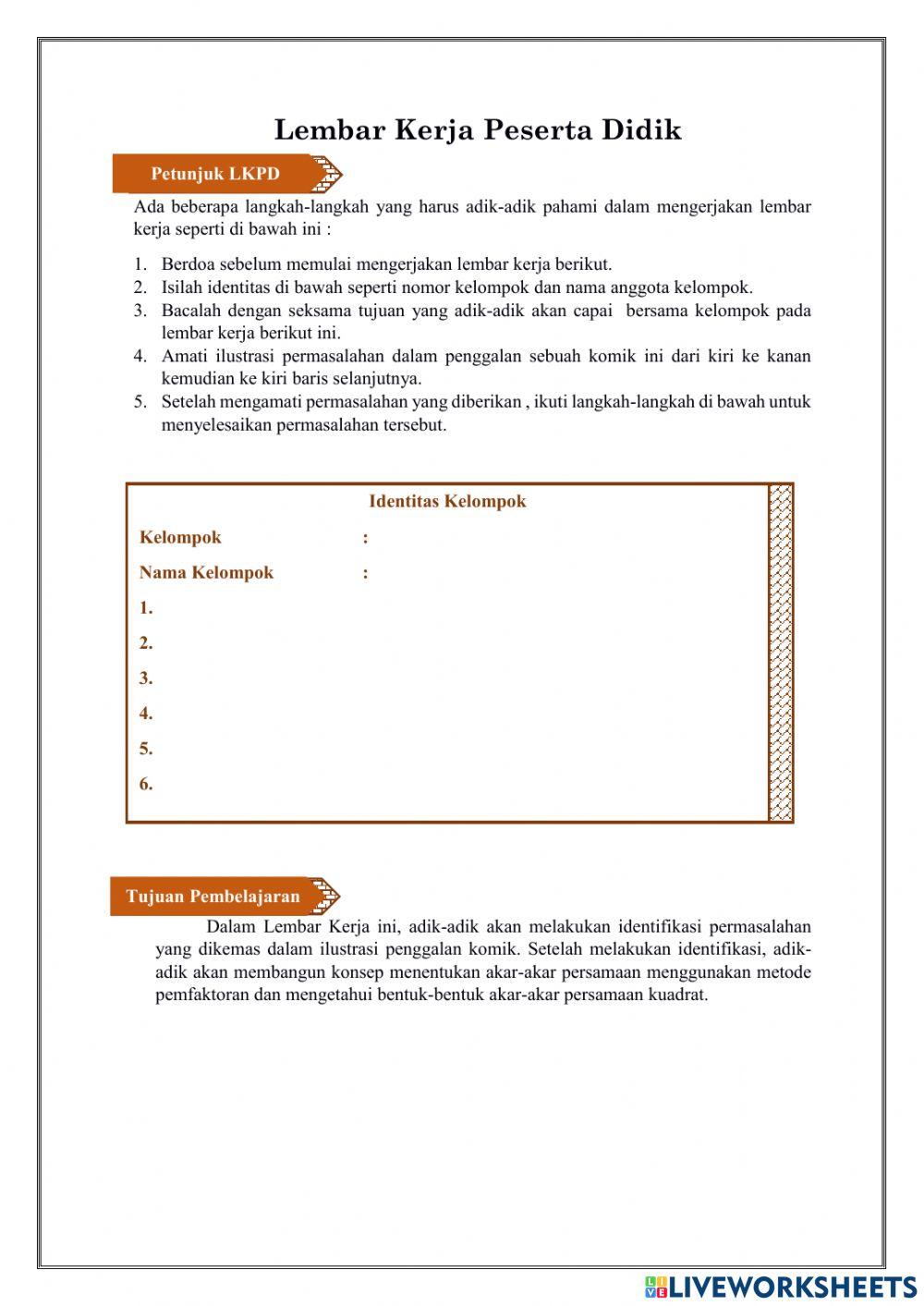 Akar persamaan kuadrat