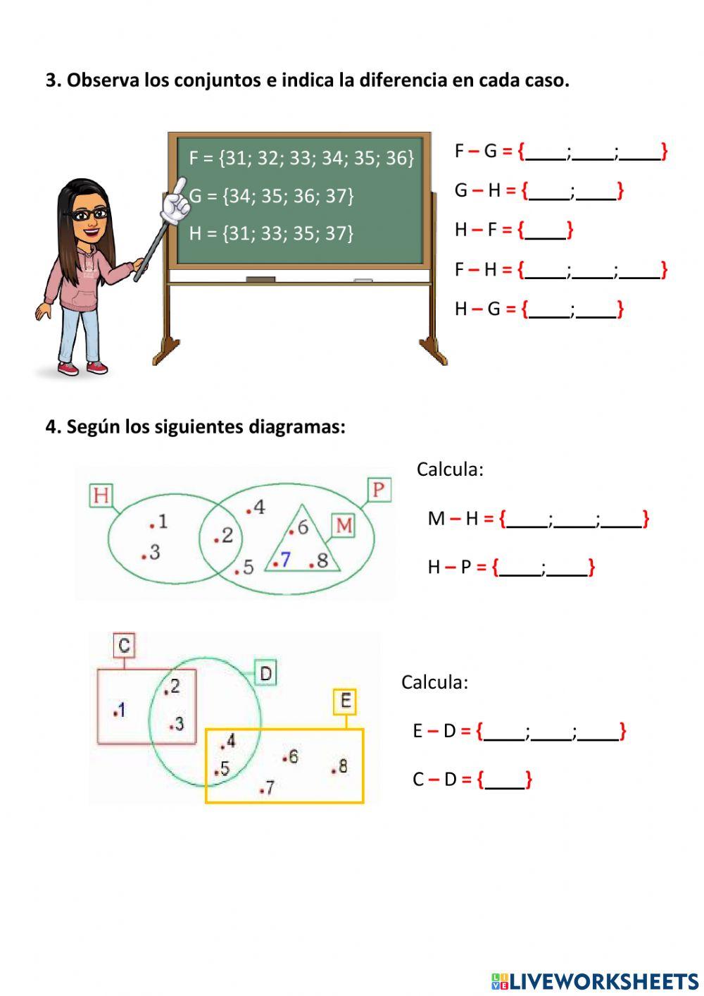 Diferencia y complemento de conjuntos