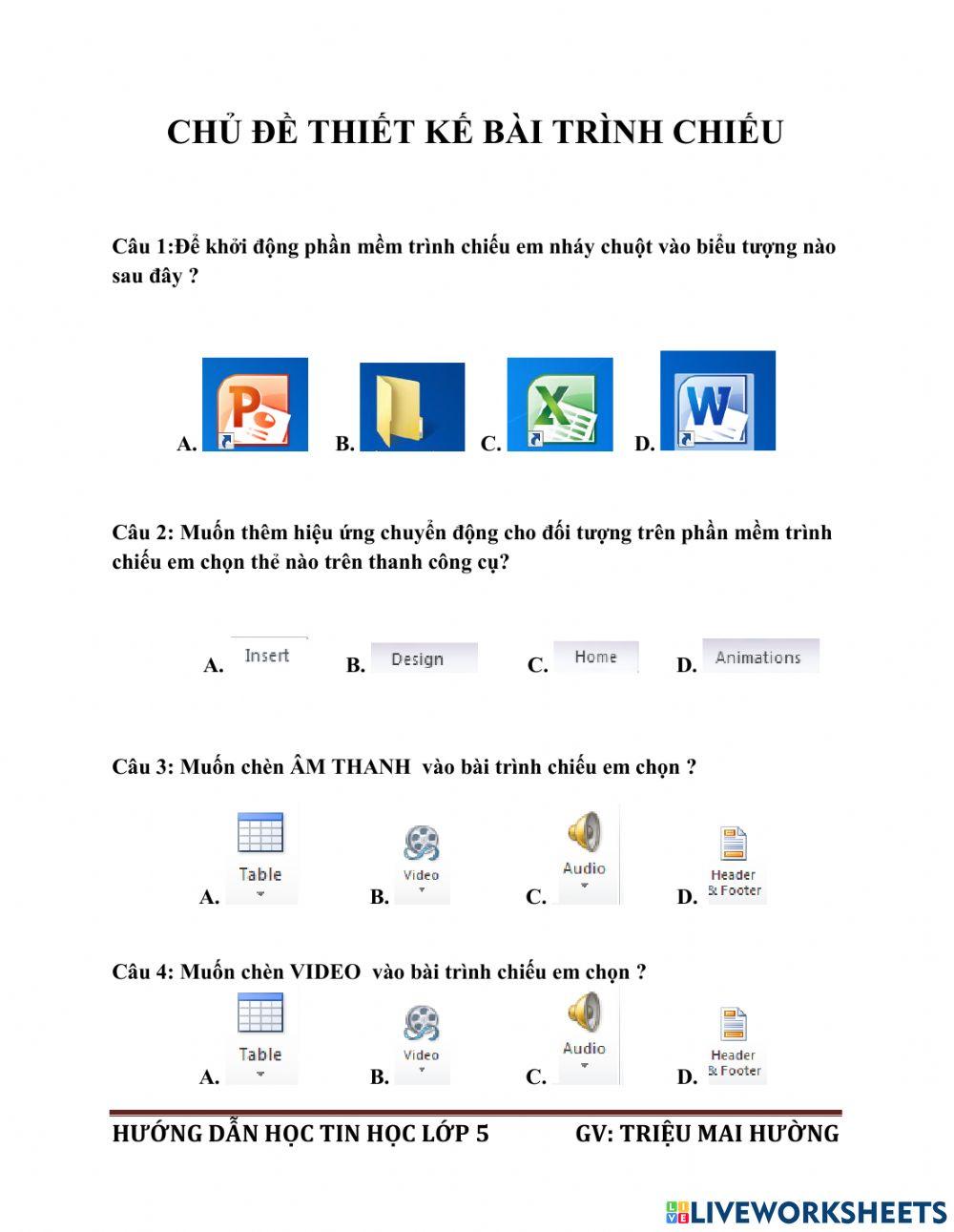 Thiết kế phần mềm trình chiếu