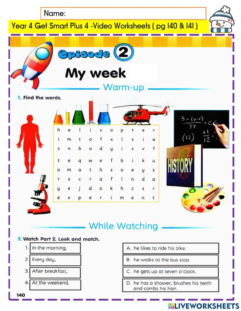 Get smart plus 4 - Video worksheet - Episode 2-pg140
