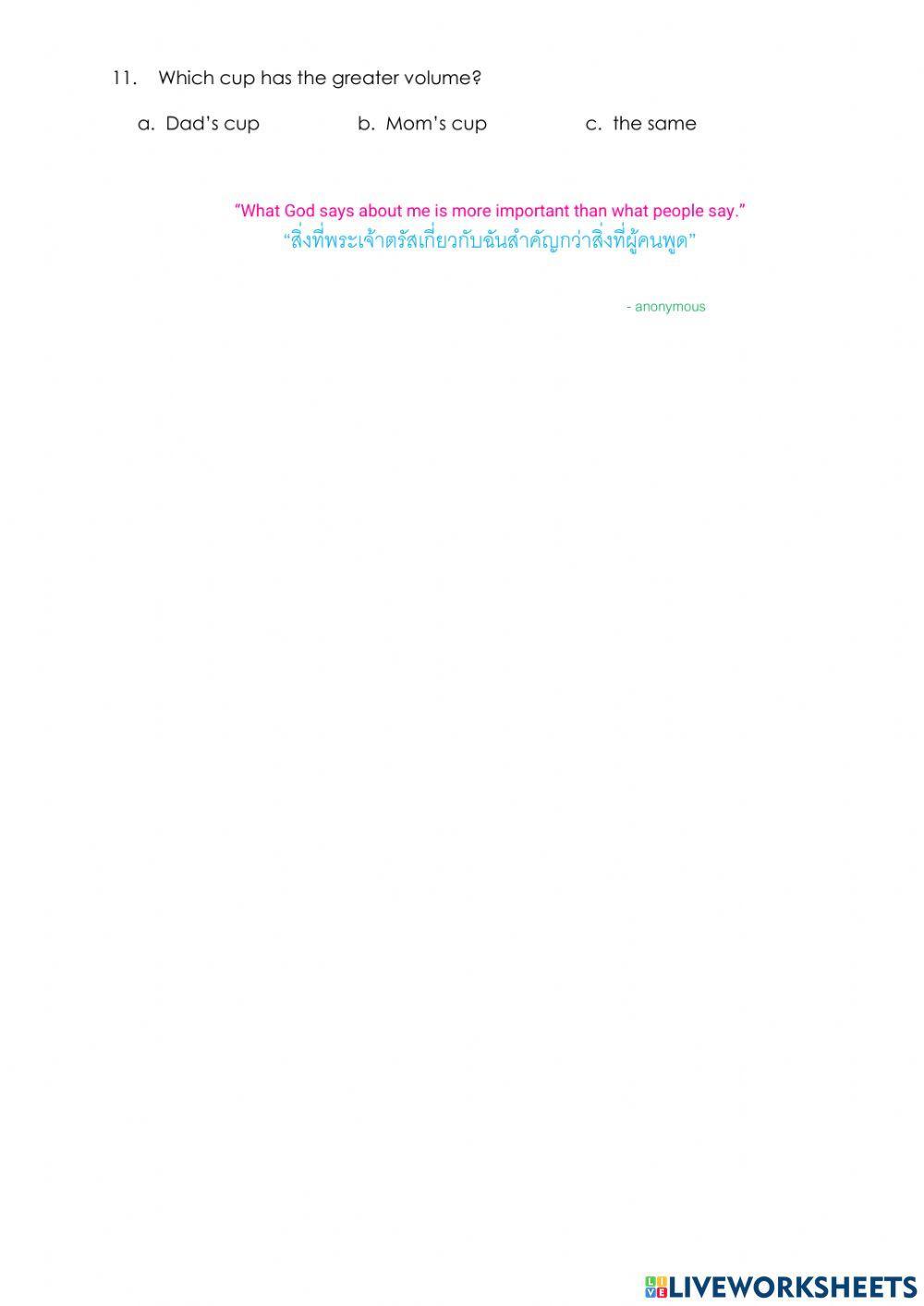 Finding the Volume of a Cube, a Cuboid and a Cylinder