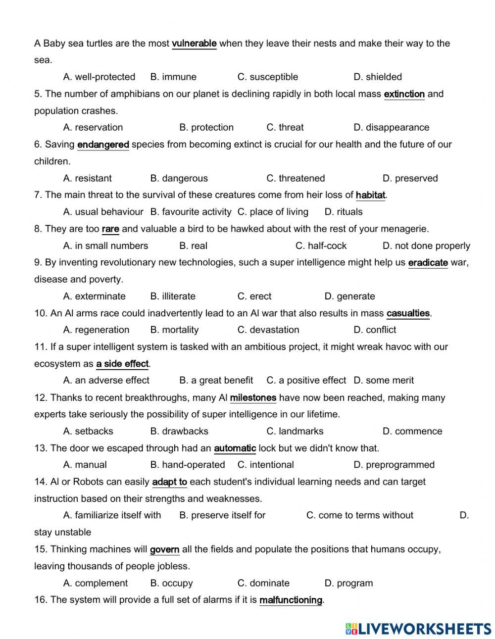 Revision for the mid –  second term test – no1 (grade 12)