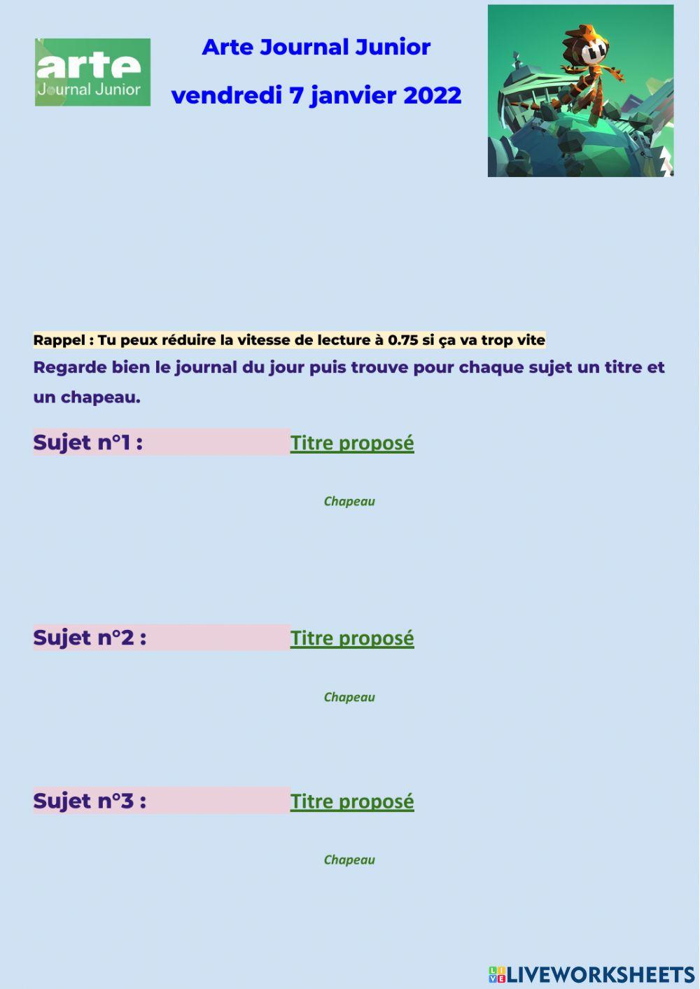 Arte Journal Junior 07.01.22