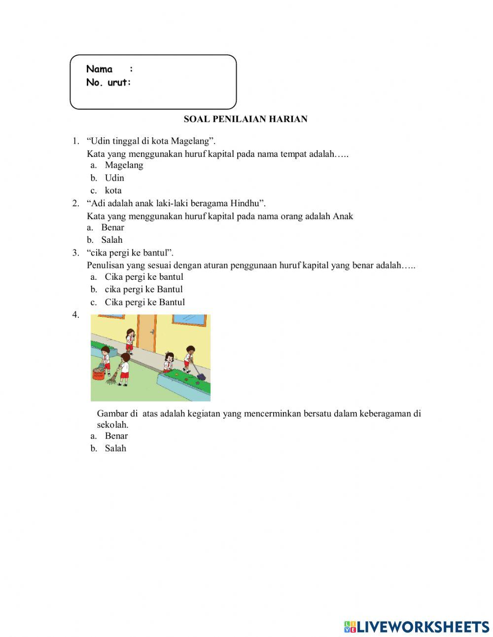 Soal penialan harian