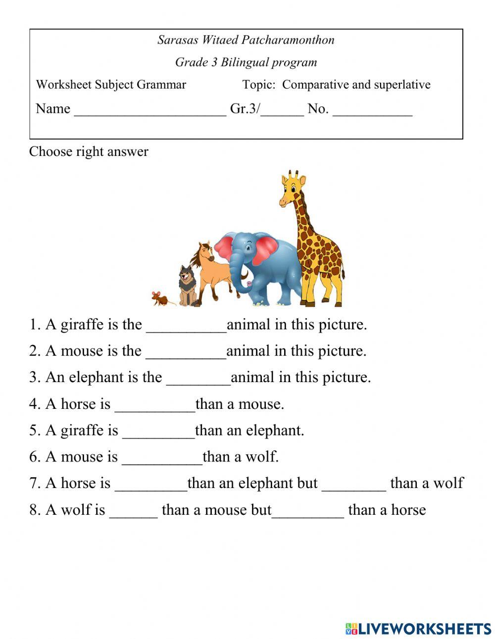 Practice comparative and superlative