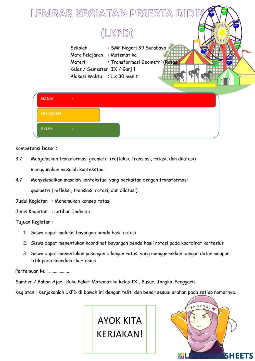 Transformasi geometri (rotasi)