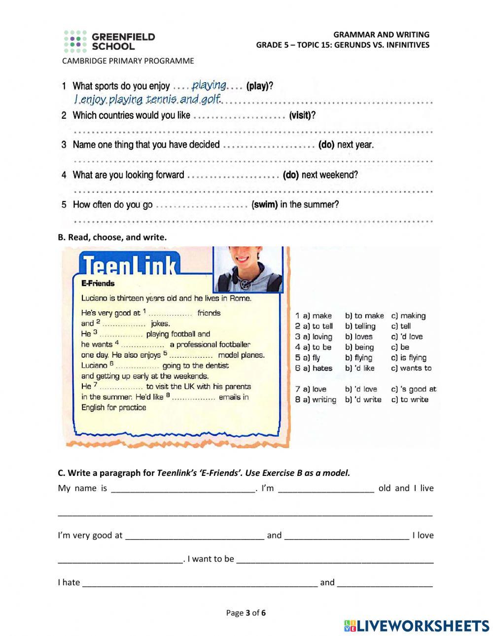 Gerunds or infinitives