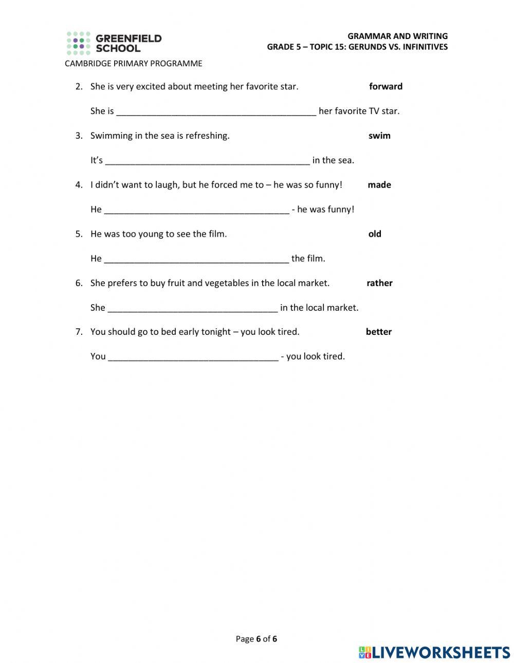 Gerunds or infinitives