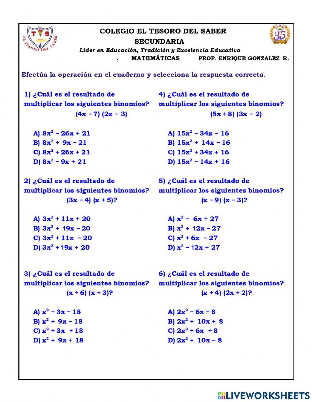 Producto de polinomios