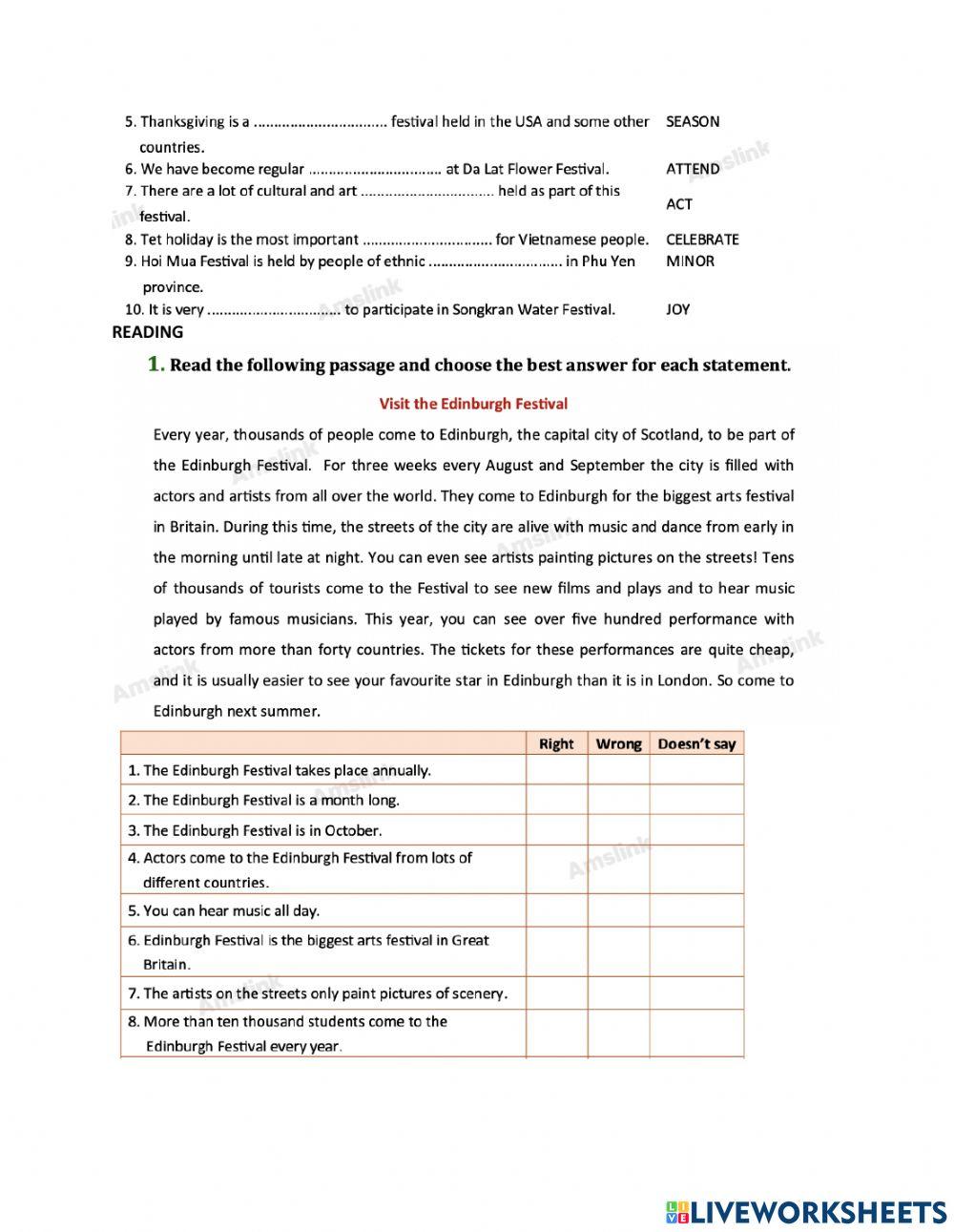 Festivals around the world