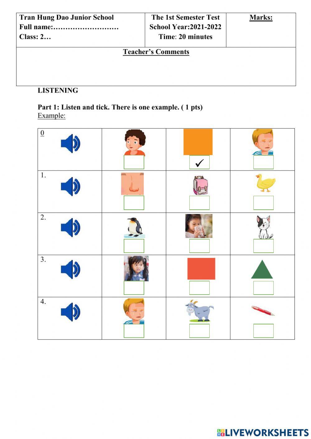 First semester GRADE 2