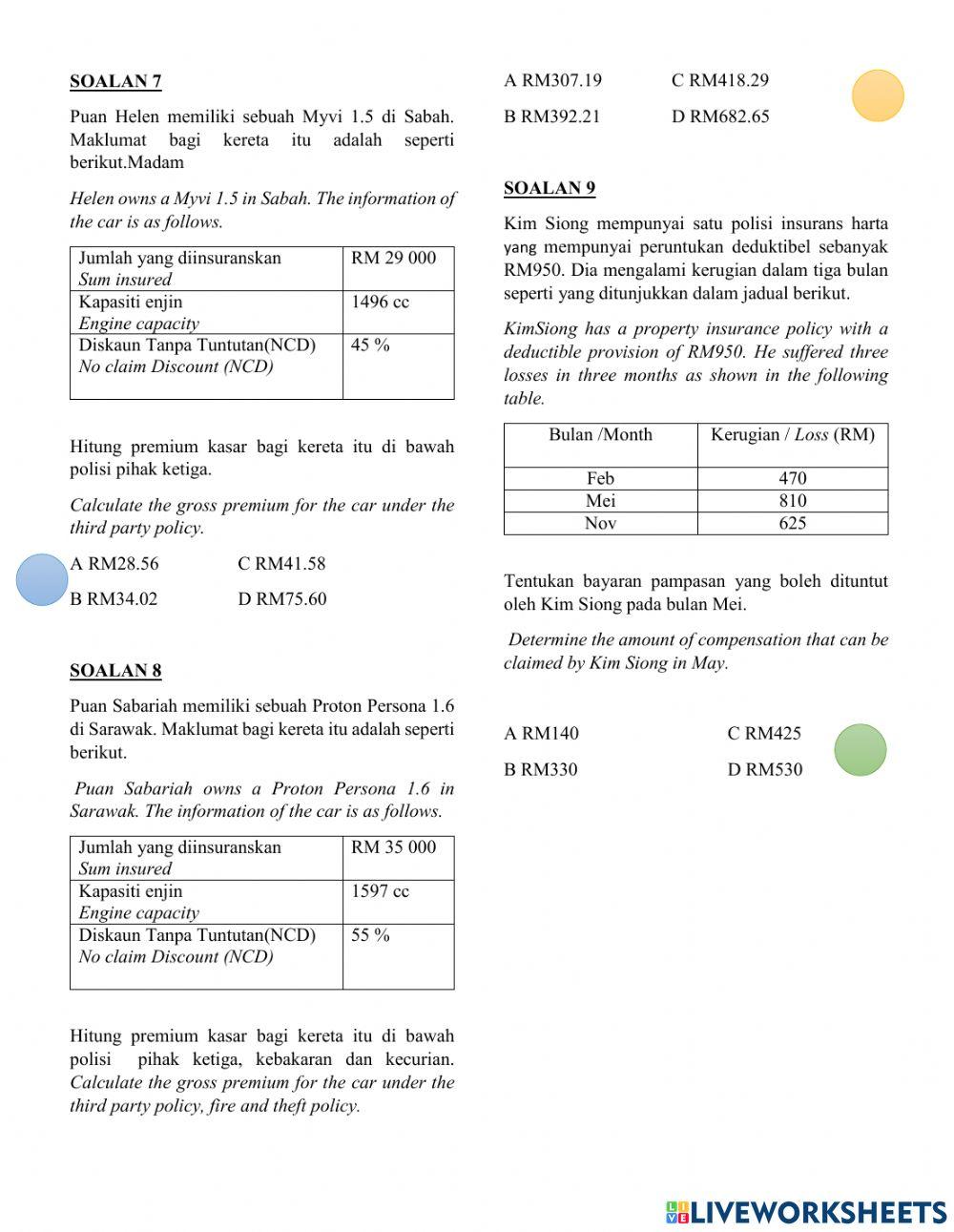 Bab 3 matematik pengguna(insurans) Bab 3 matematik pengguna(insurans)