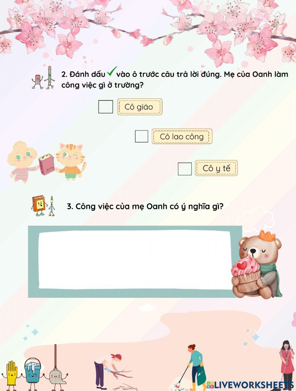 Phiếu bài tập Tiếng Việt - tuần 16