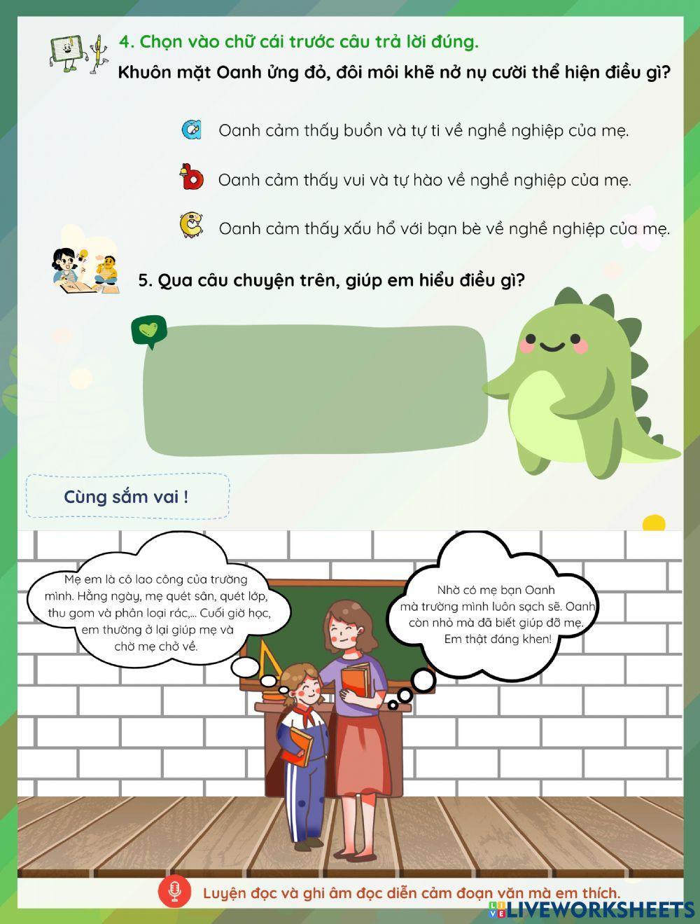 Phiếu bài tập Tiếng Việt - tuần 16