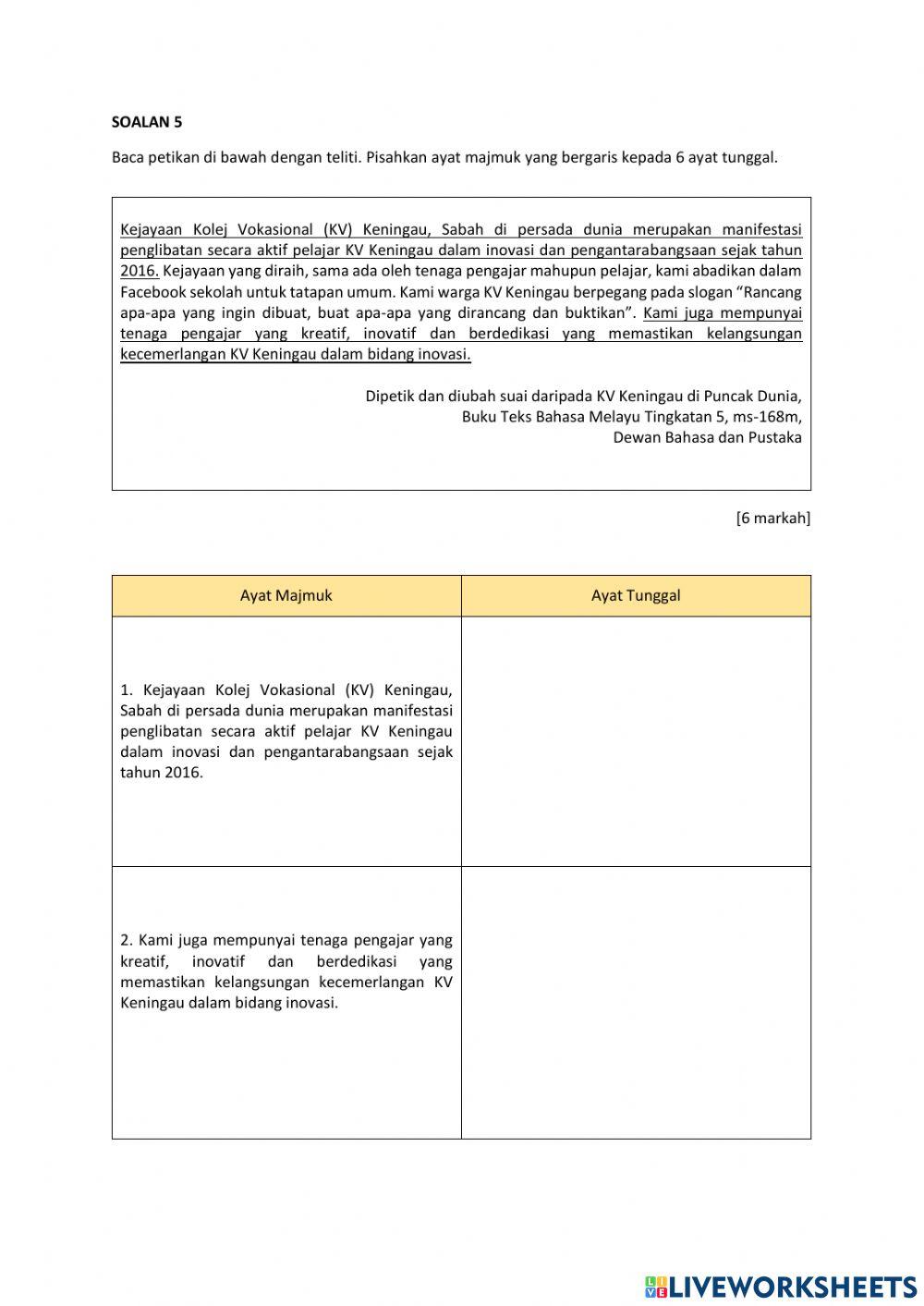 Bahasa melayu - sintaksis 5