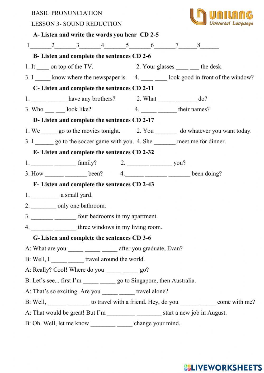 Basic pronuciation lesson 3