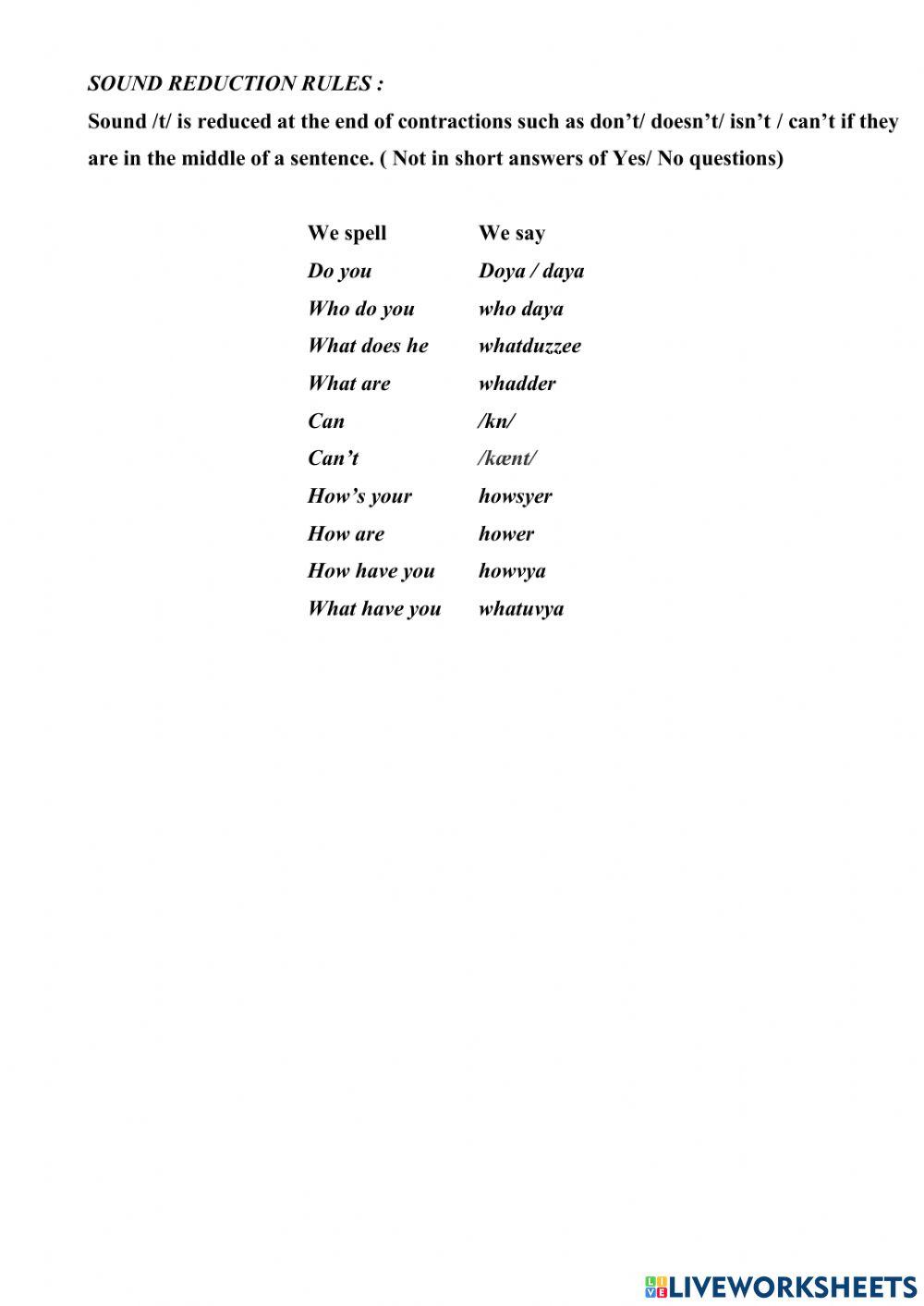 Basic pronuciation lesson 3