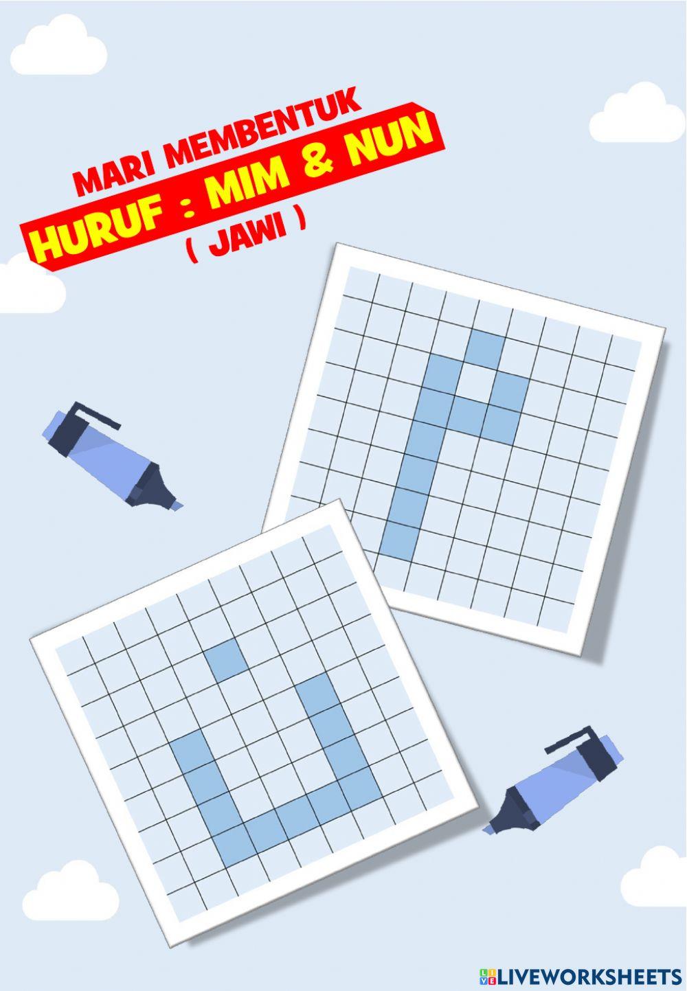 Jawi : Membentuk Huruf Jawi : 12. Mim - Nun (2022)