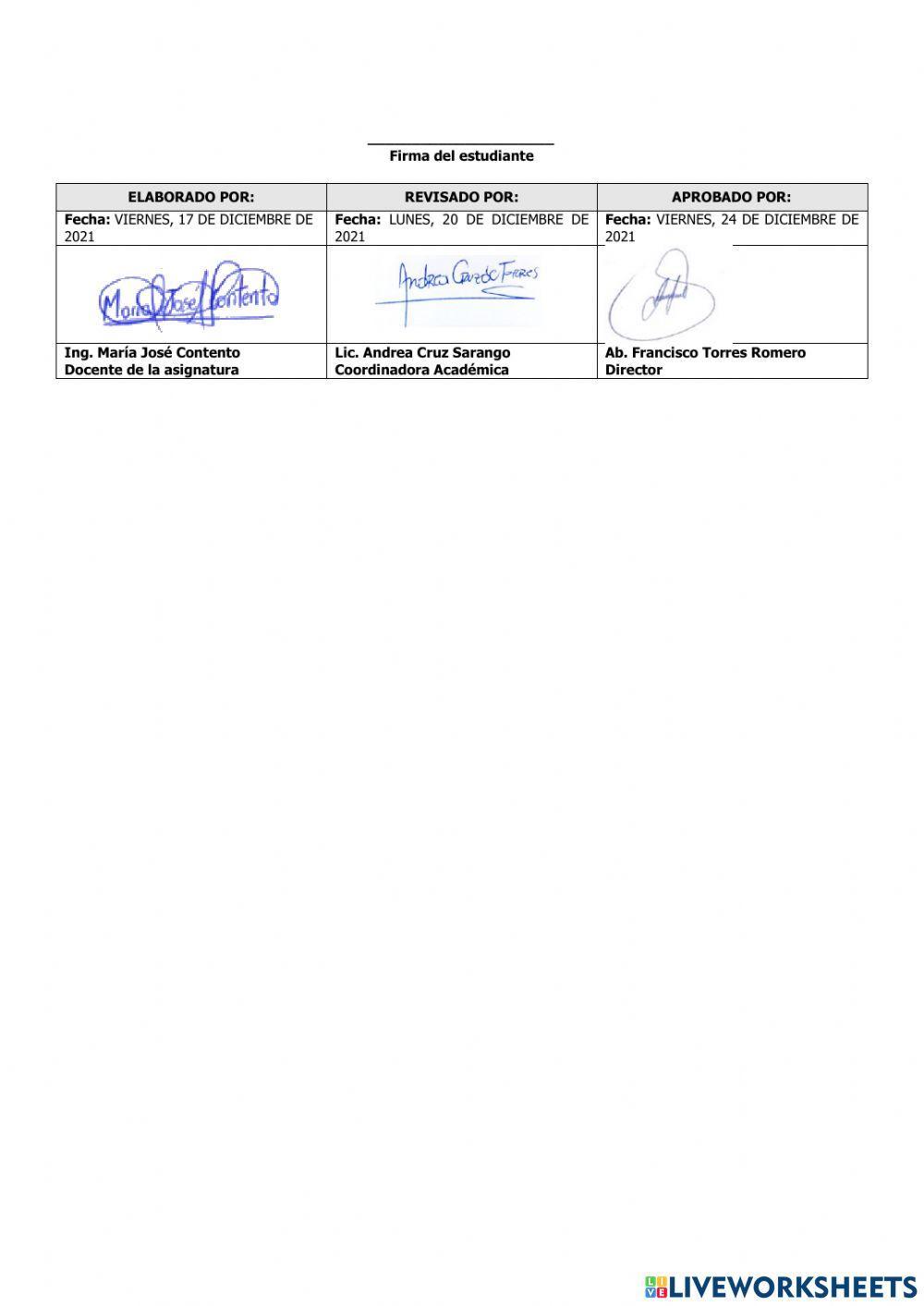 Evaluación de Ciencias Naturales del Segundo Parcial del Segundo Quimestre