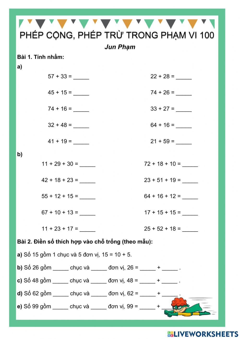 (8)-Jun-Phép cộng, phép trừ (không nhớ) trong phạm vi 100