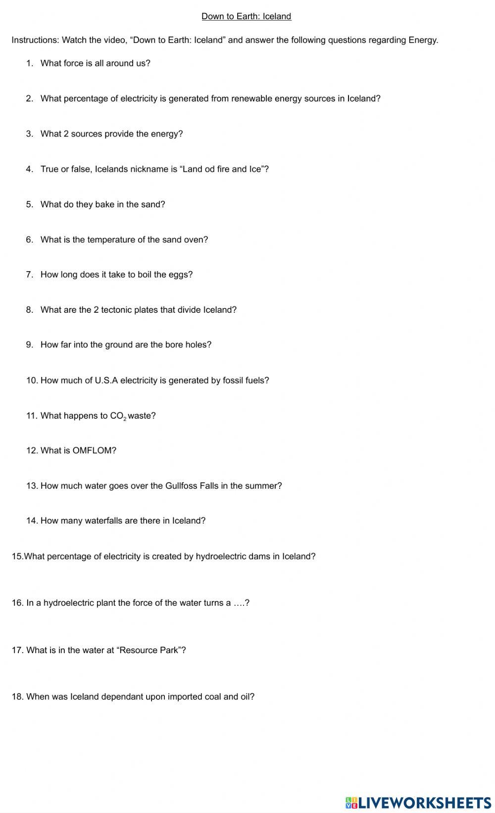 Down to Earth : Iceland