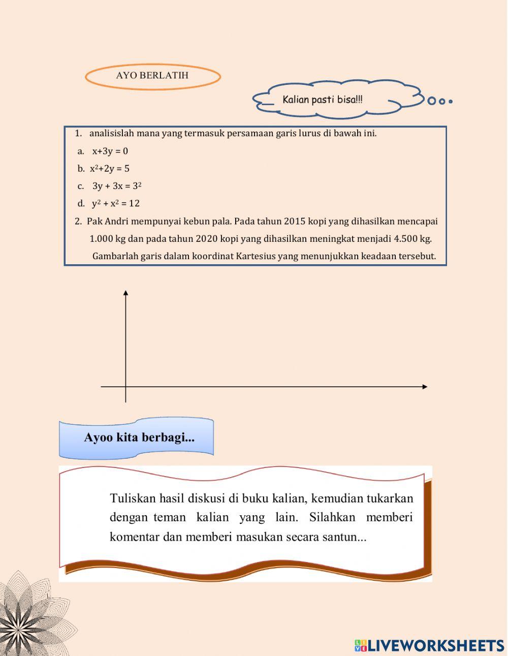 Persamaan Garis Lurus