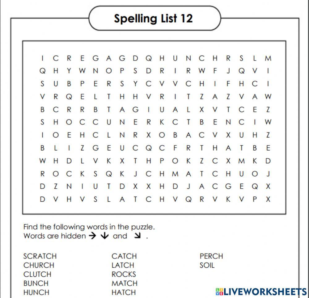 Spelling List 12