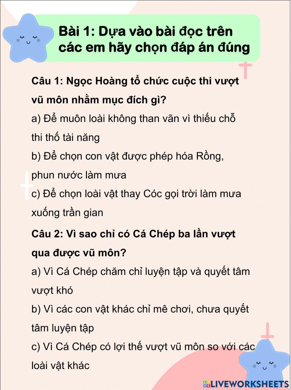Phiếu bài tập Tiếng Việt 4 Tuần 11