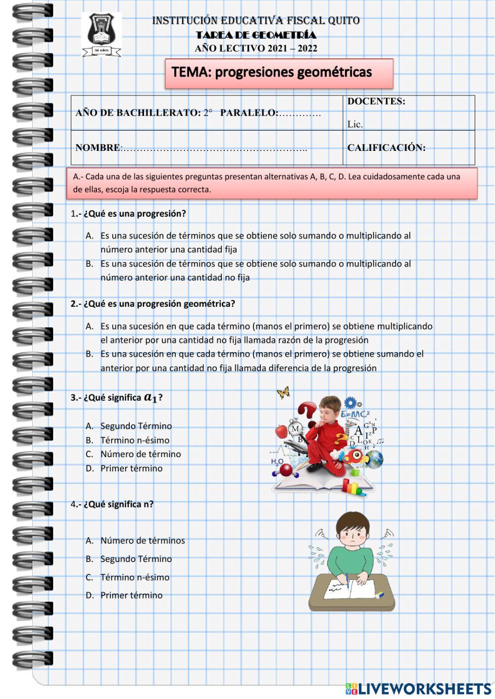 Pogresiones Geométricas para NEES
