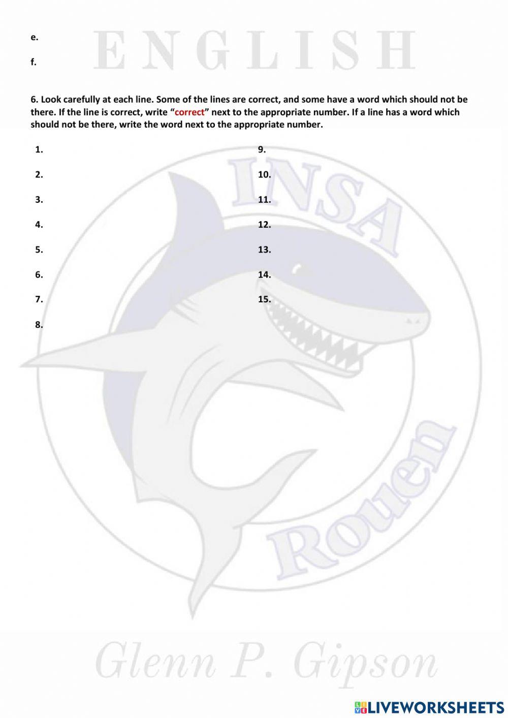 Language Practice Grammar and Vocabulary Modal Perfect Response Sheet