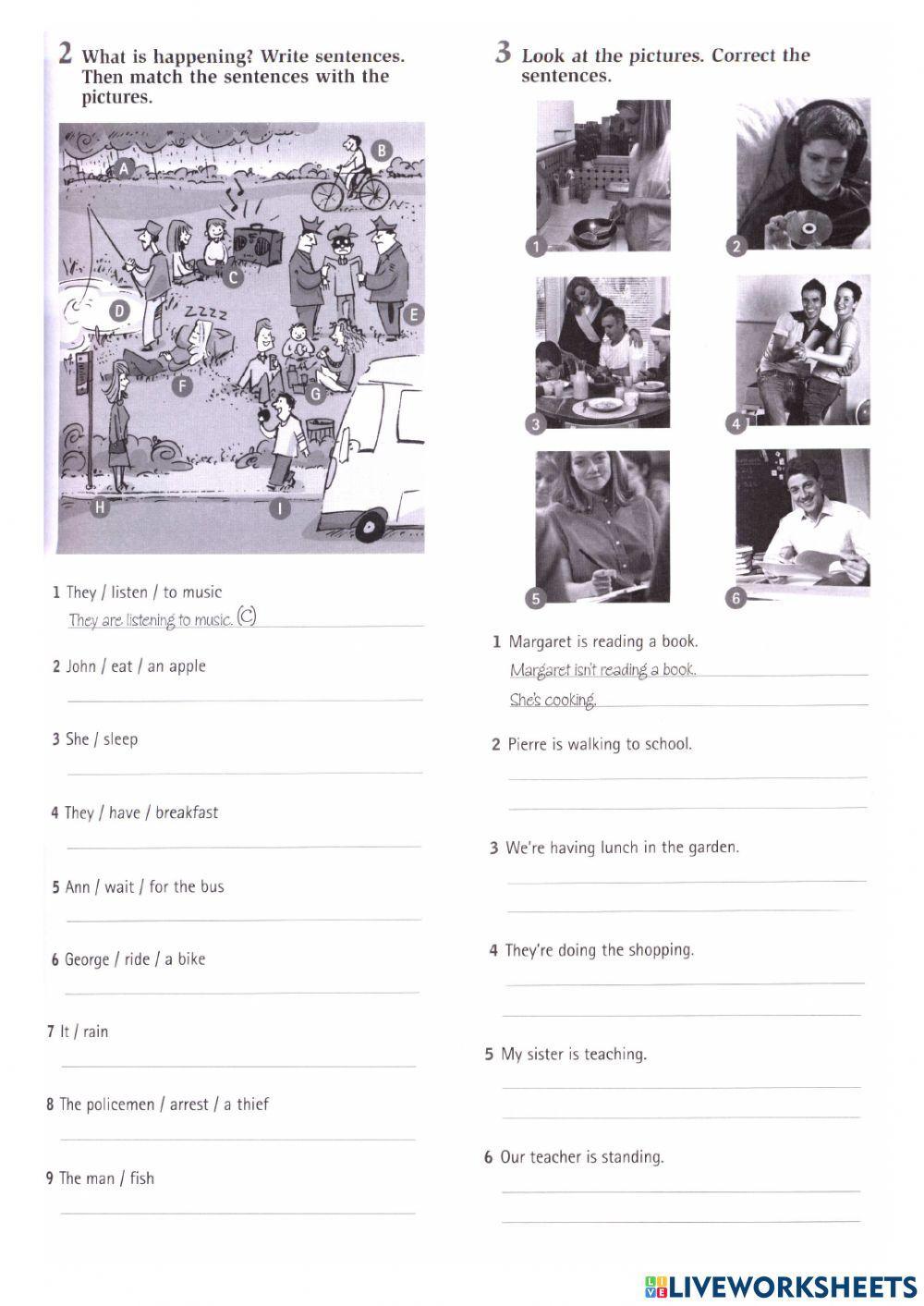 Present continuous 3F worksheet | Live Worksheets