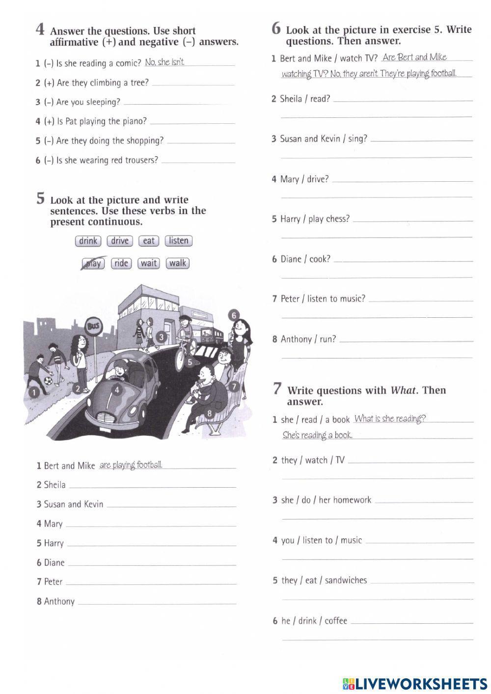 Present continuous 3F worksheet | Live Worksheets