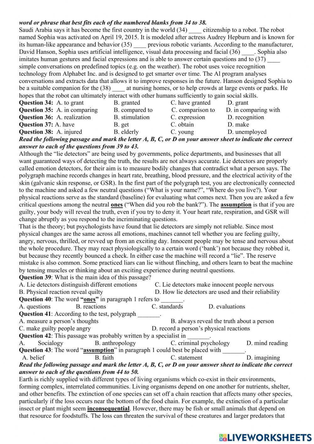 Sample mid- second term test   – grade 12. (n04)