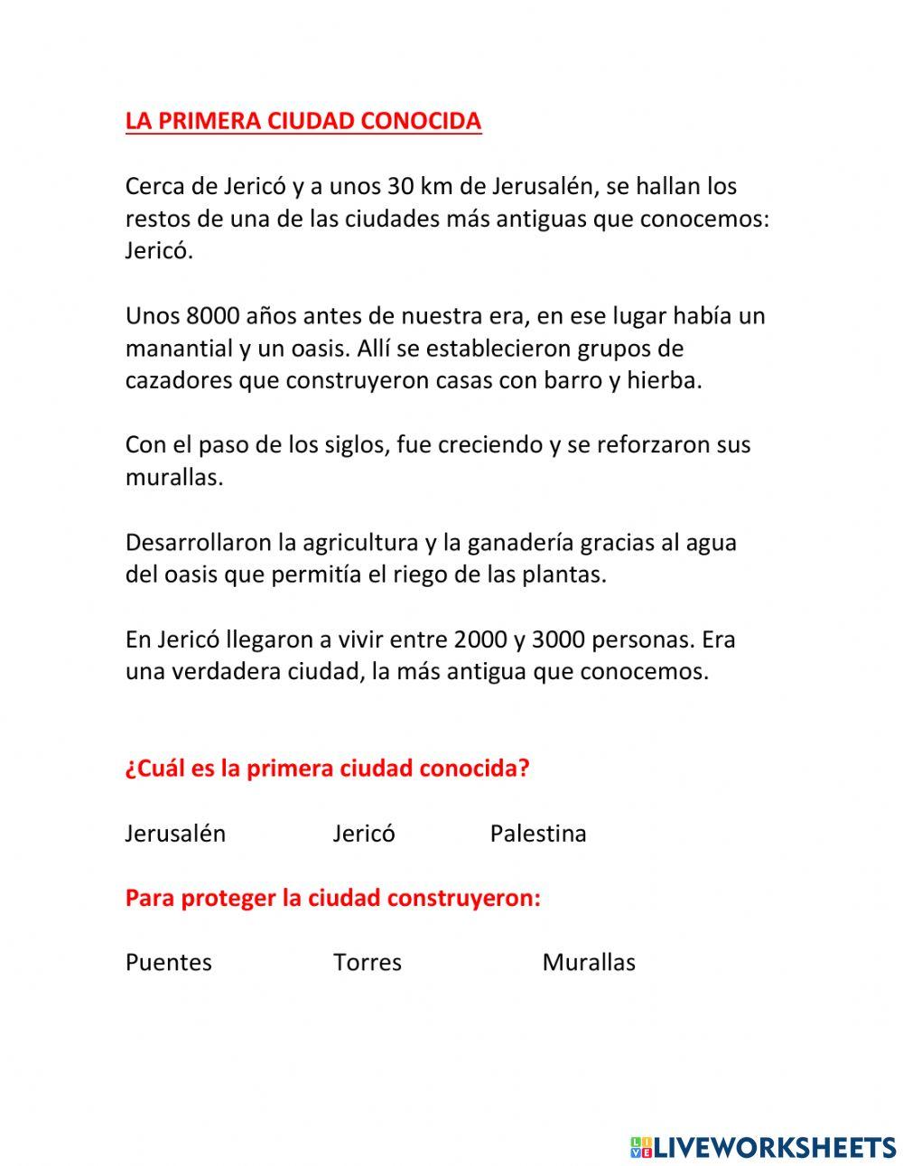 La primera ciudad conocida