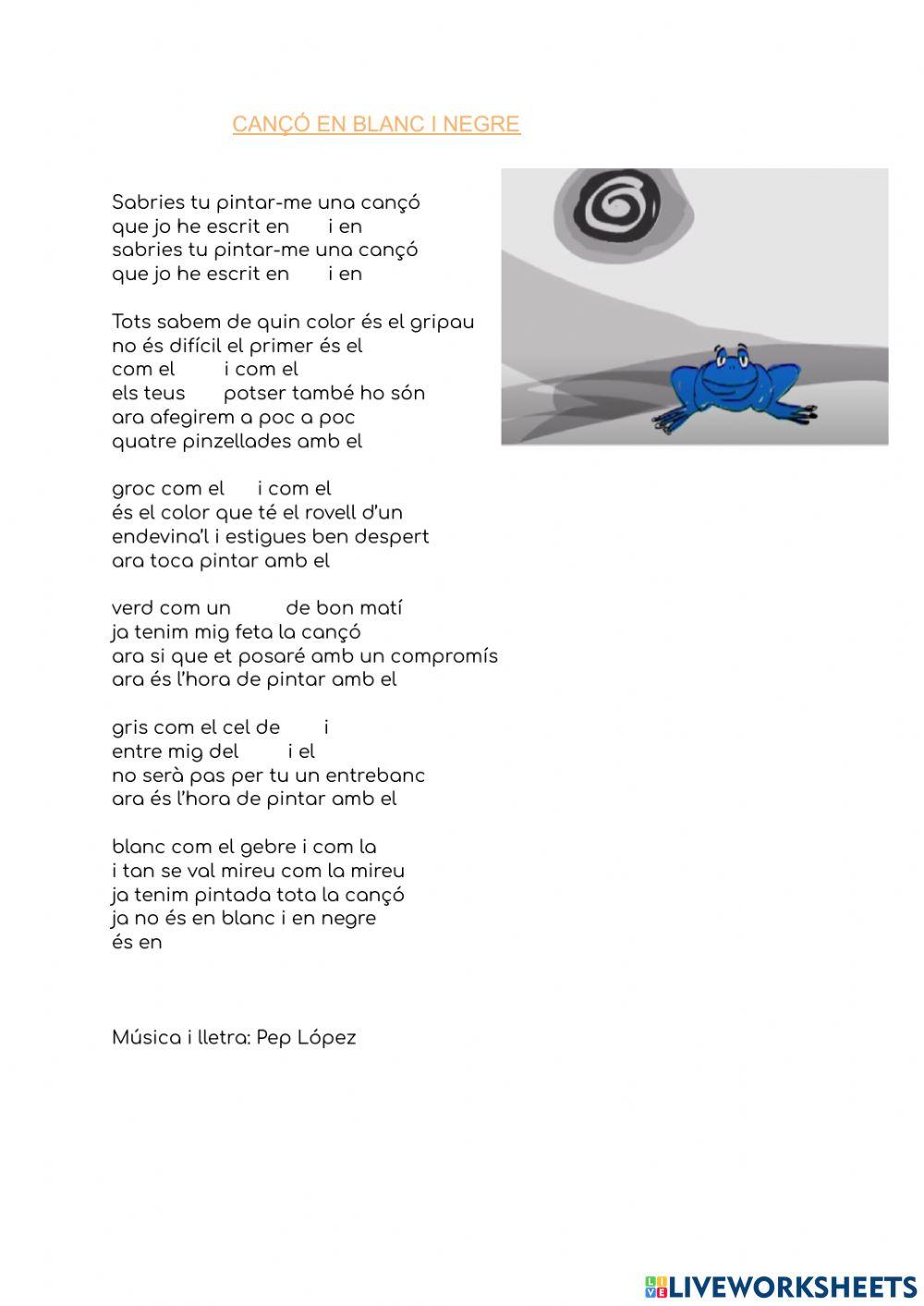 Cançó en blanc i negre