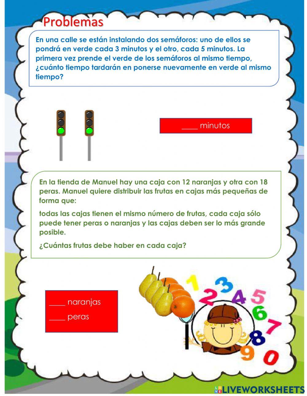 Problemas de mcm y mcd