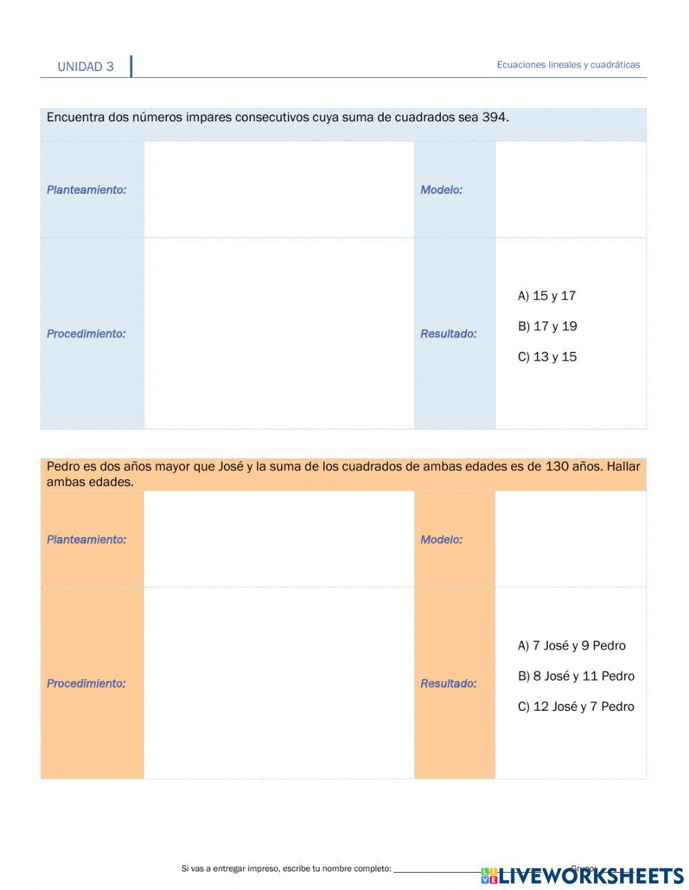 III.6.1.Modelos cuadráticos Números