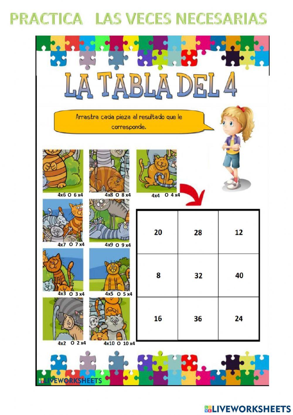 Tabla del 4