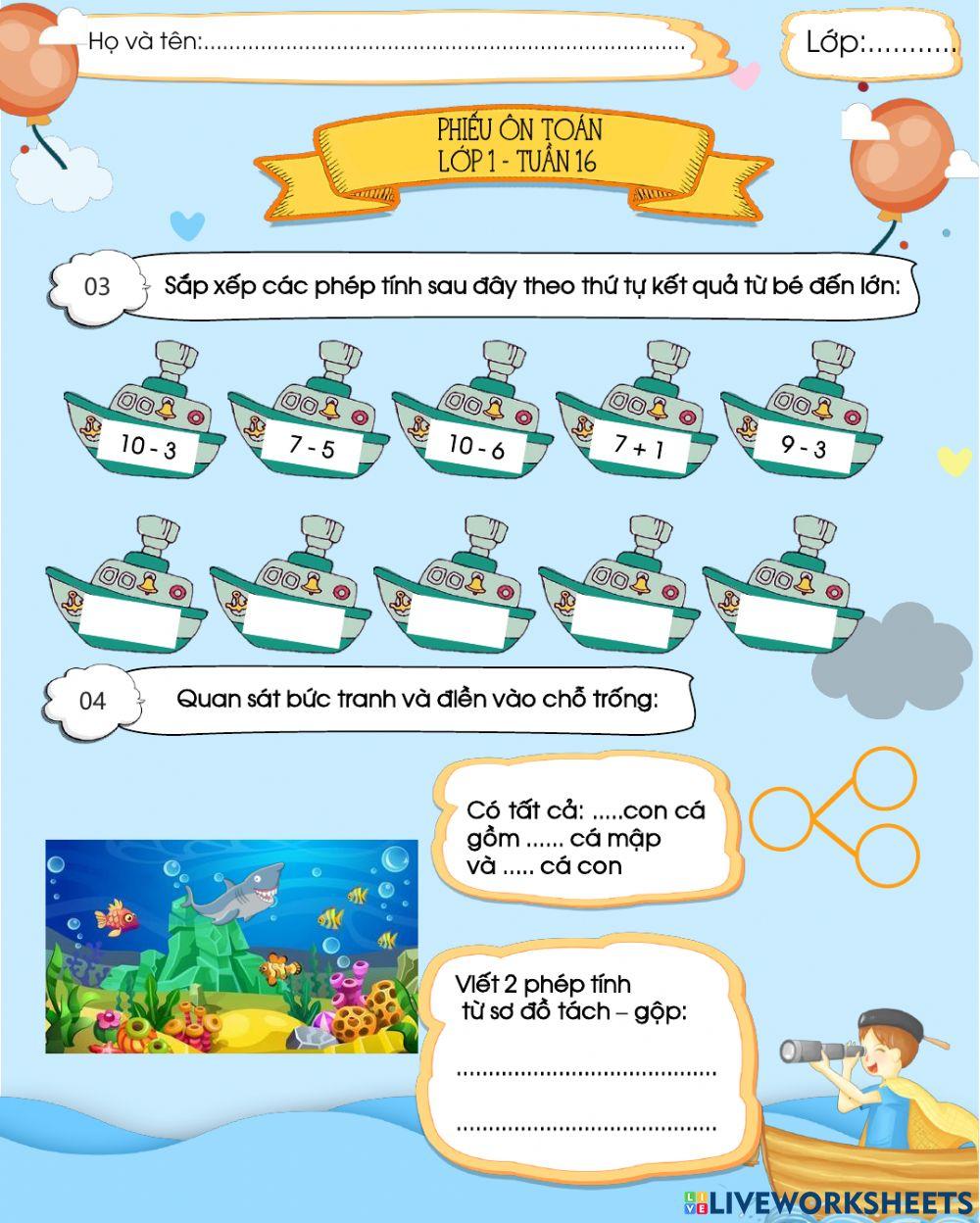 Ôn Toán - Tuần 16