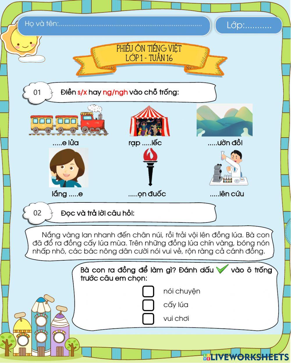 Ôn Tiếng Việt - Tuần 16