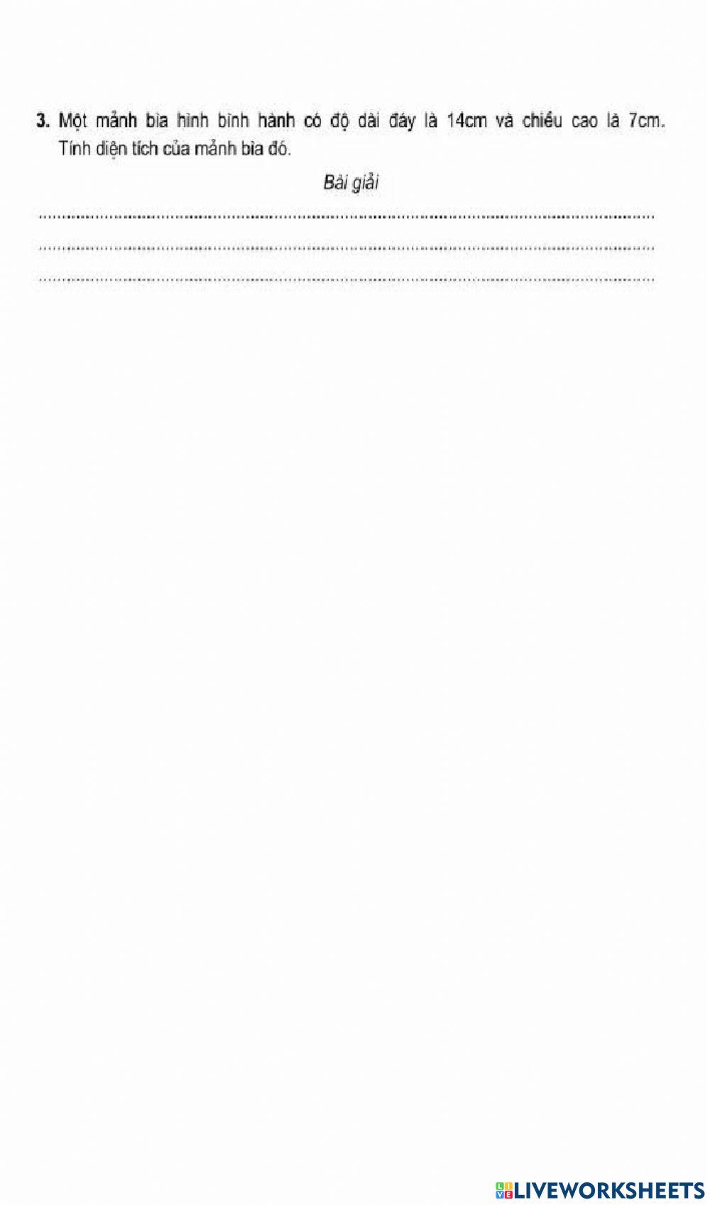 Vở BTToán in-Bài 93-Diện tích hình bình hành