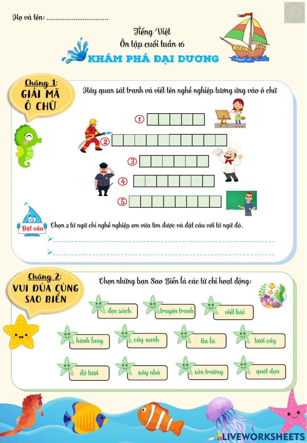 Bài tập cuối tuần 16-Môn Tiếng Việt