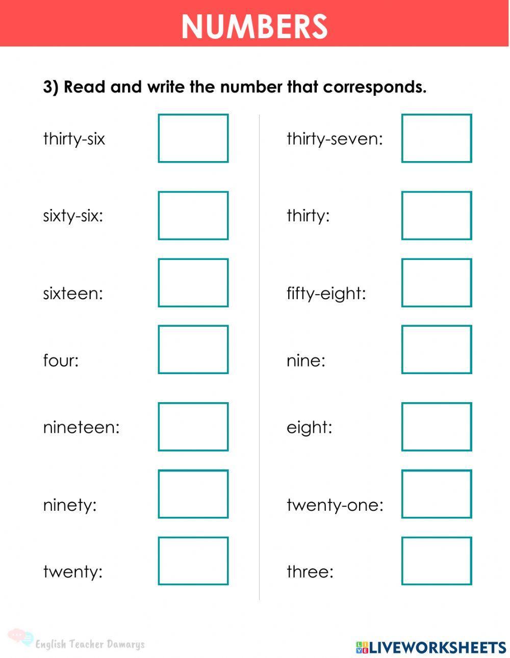 numbers from 0 to 100