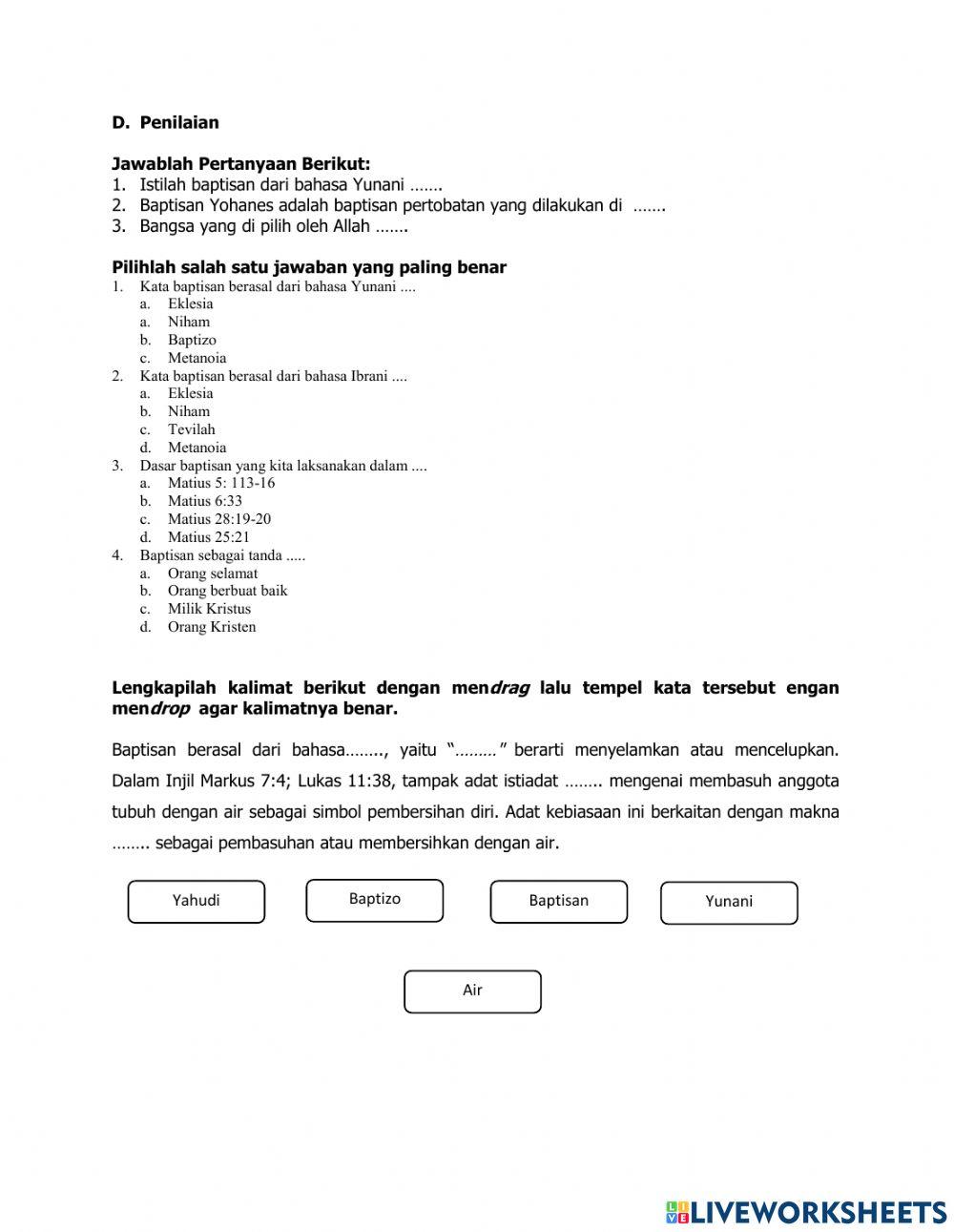 LKPD Materi Baptisan