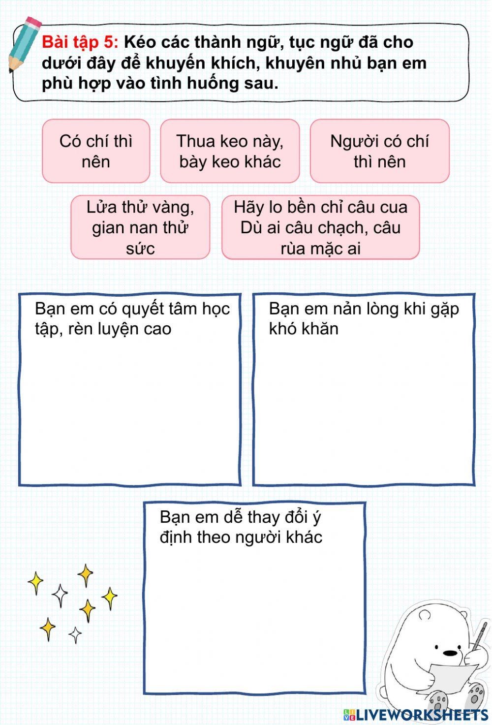 Phiếu bài tập tuần 18 Tiếng Việt lớp 4