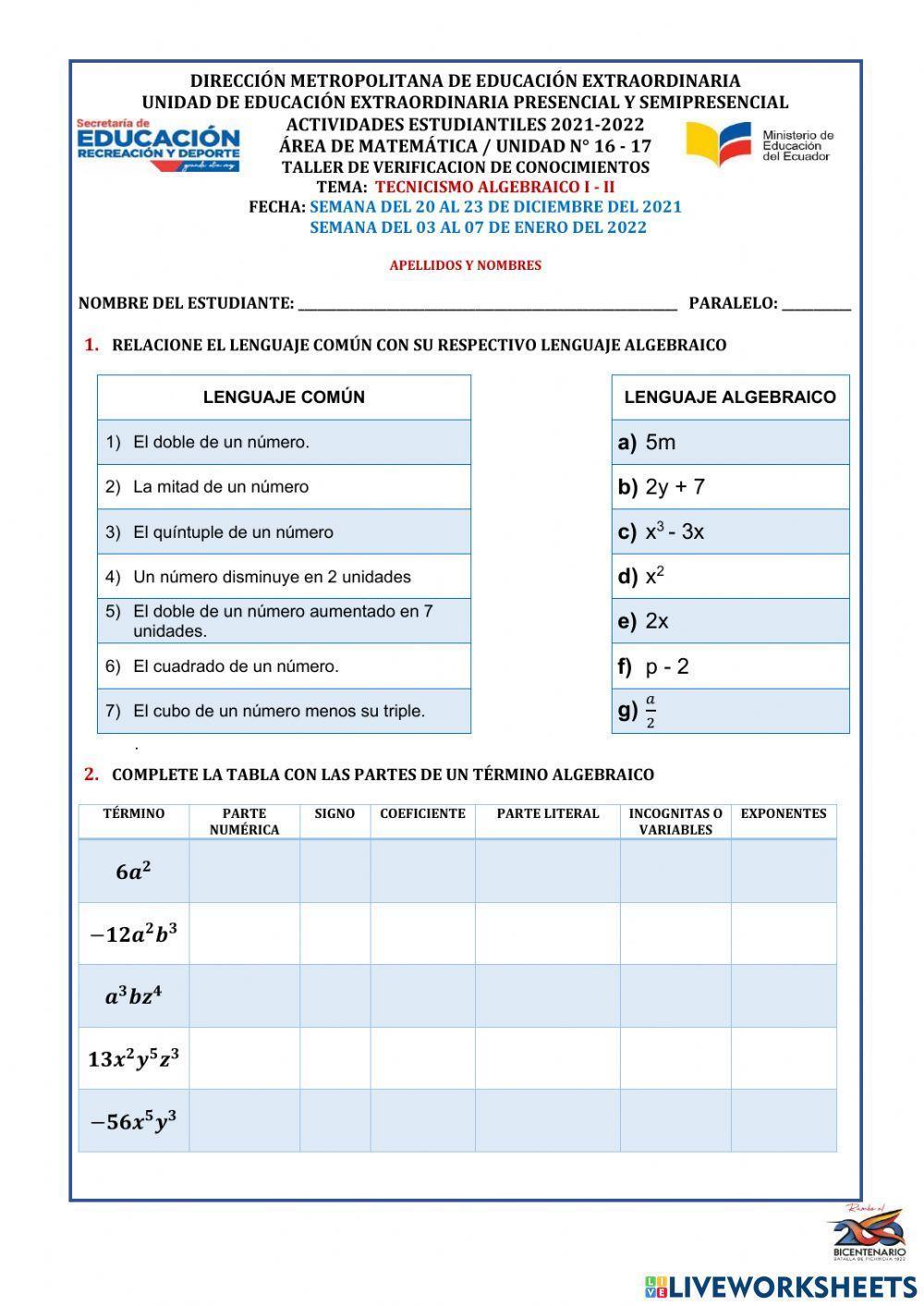 Tecnicismo algebraico