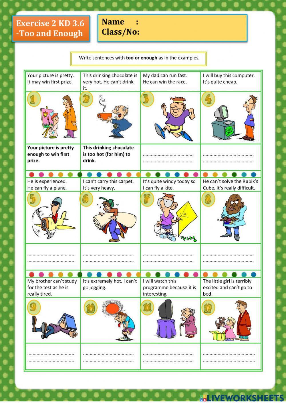 Exercise 2 KD 3.6-Too and Enough